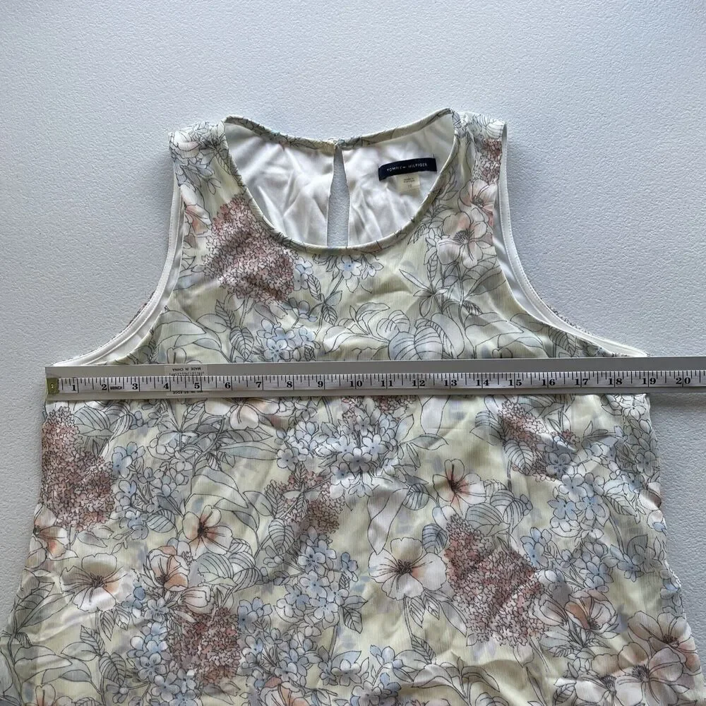 Tommy Hilfiger Women’s 10 Trapeze Sundress Dress Floral Print Sleeveless Keyhole - Picture 9 of 12